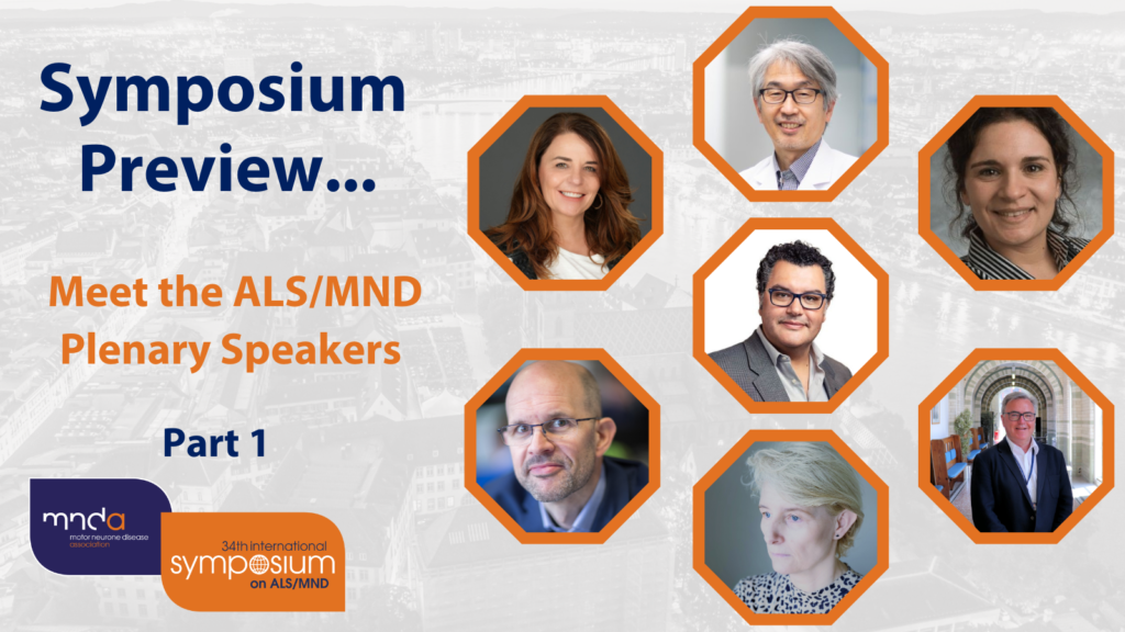 A graphic showing seven of the ALS/MND plenary speakers who feature in this blog